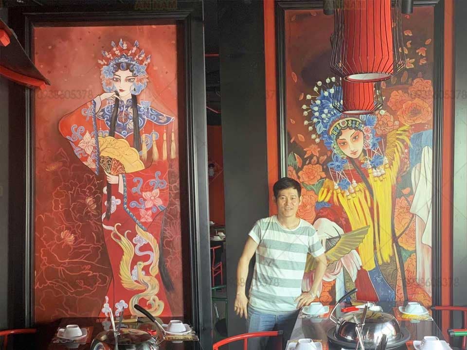 Vẽ Tranh Tường 3D Nhà Hàng Giá Rẻ